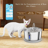 Fontaine à eau pour chats connectée en inox  4L - KANCHOU