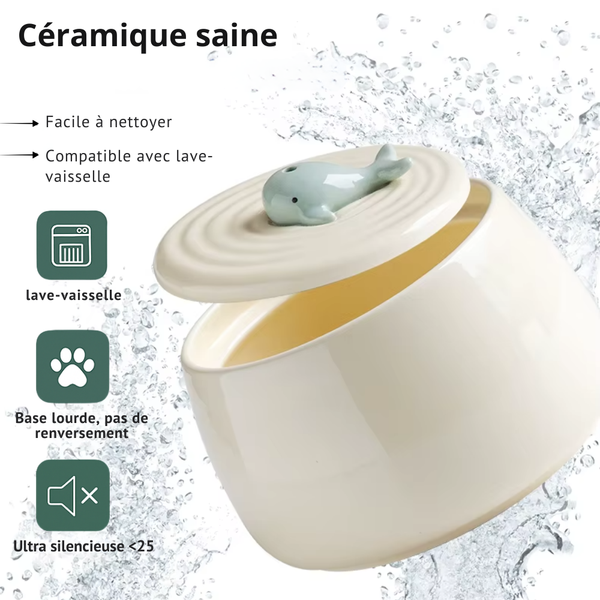 Fontaine à eau en céramique 1.3L - Cosyfur