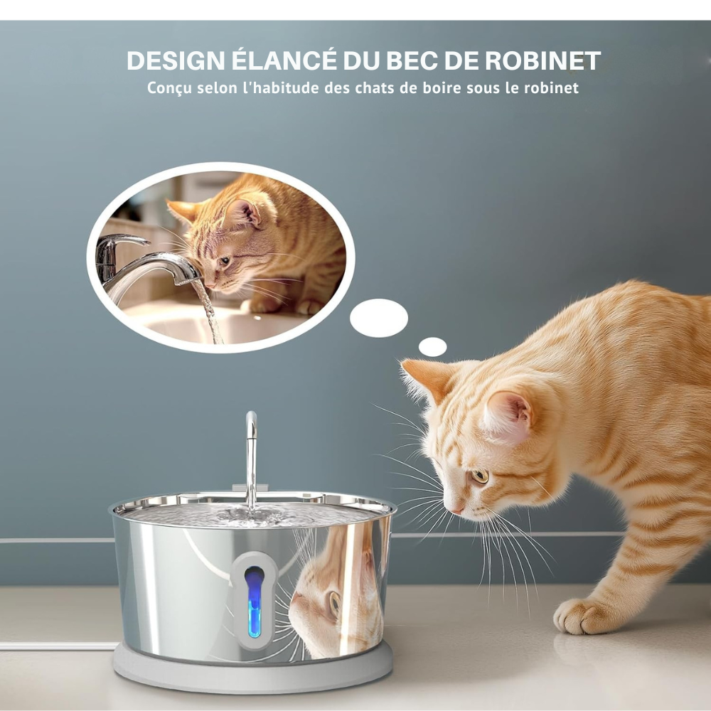 COSYFUR – Fontaine à Eau Connectée 4 L en Inox pour Chats