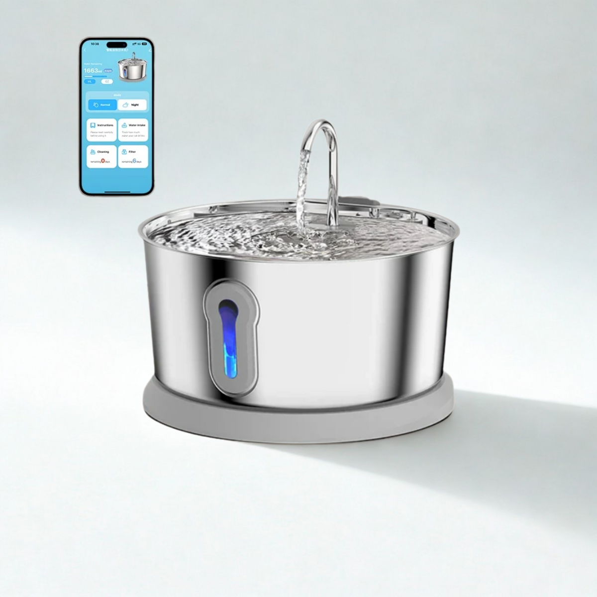 COSYFUR – Fontaine à Eau Connectée 4 L en Inox pour Chats