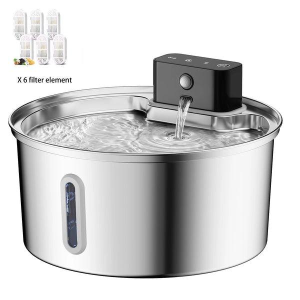 Fontaine à eau en acier inoxydable 3,2L - Pour chats & chiens - Weomg