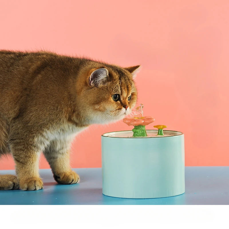 Fontaine à eau pour chat en céramique - 2L - Design élégant - DOPORA