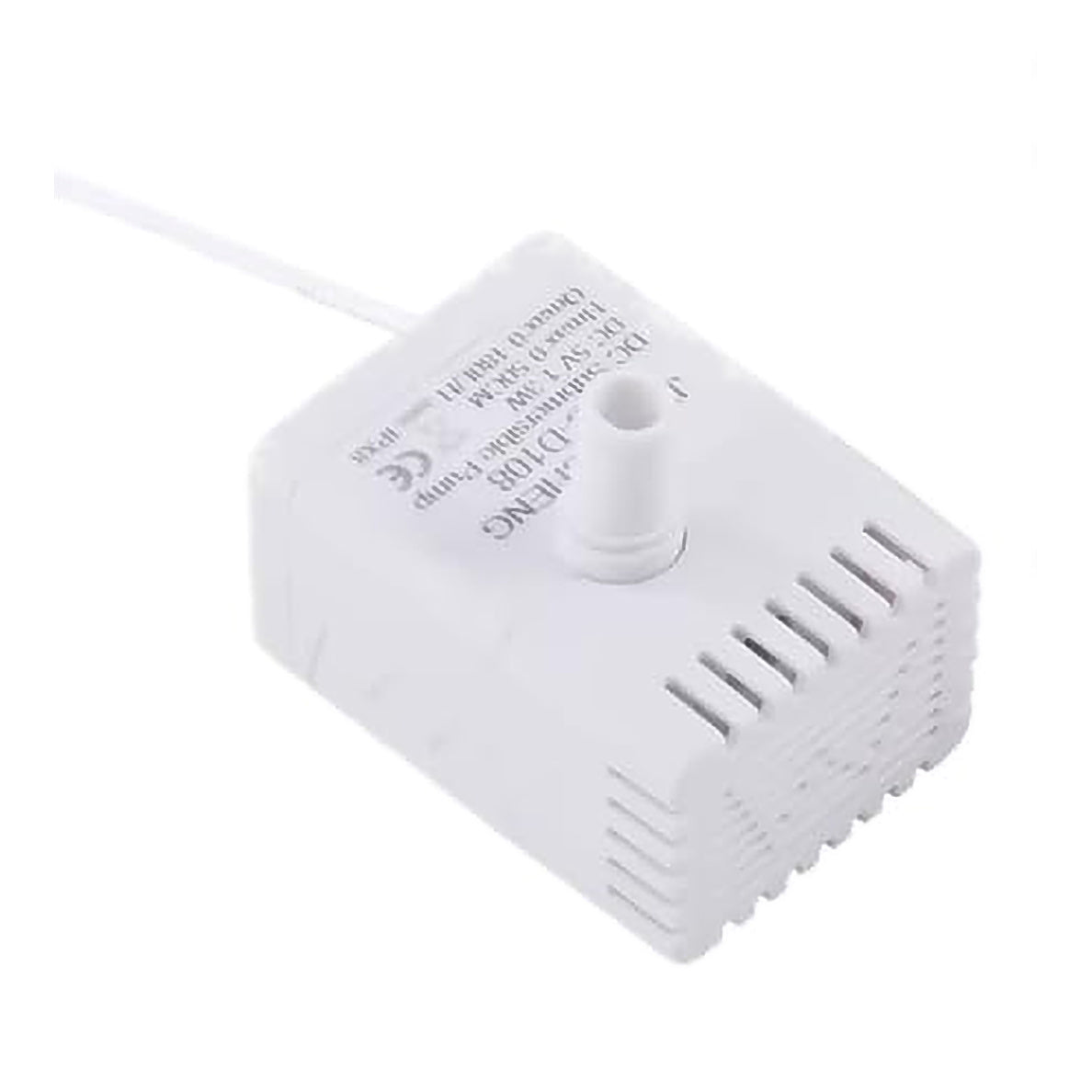 Pompe de rechange COSYFUR pour fontaine à eau en céramique 1,8 L, vue sur fond blanc avec son câble